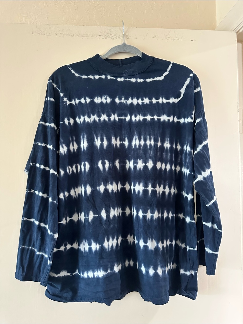 We The Free Navy and White Tie-Dye Long Sleeve Shirt